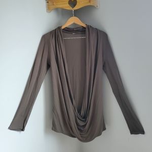 Low Hanging Ruched Blouse.